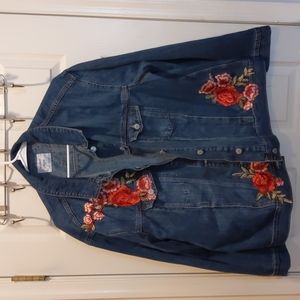 Hand embroidered denim jacket Old Navy